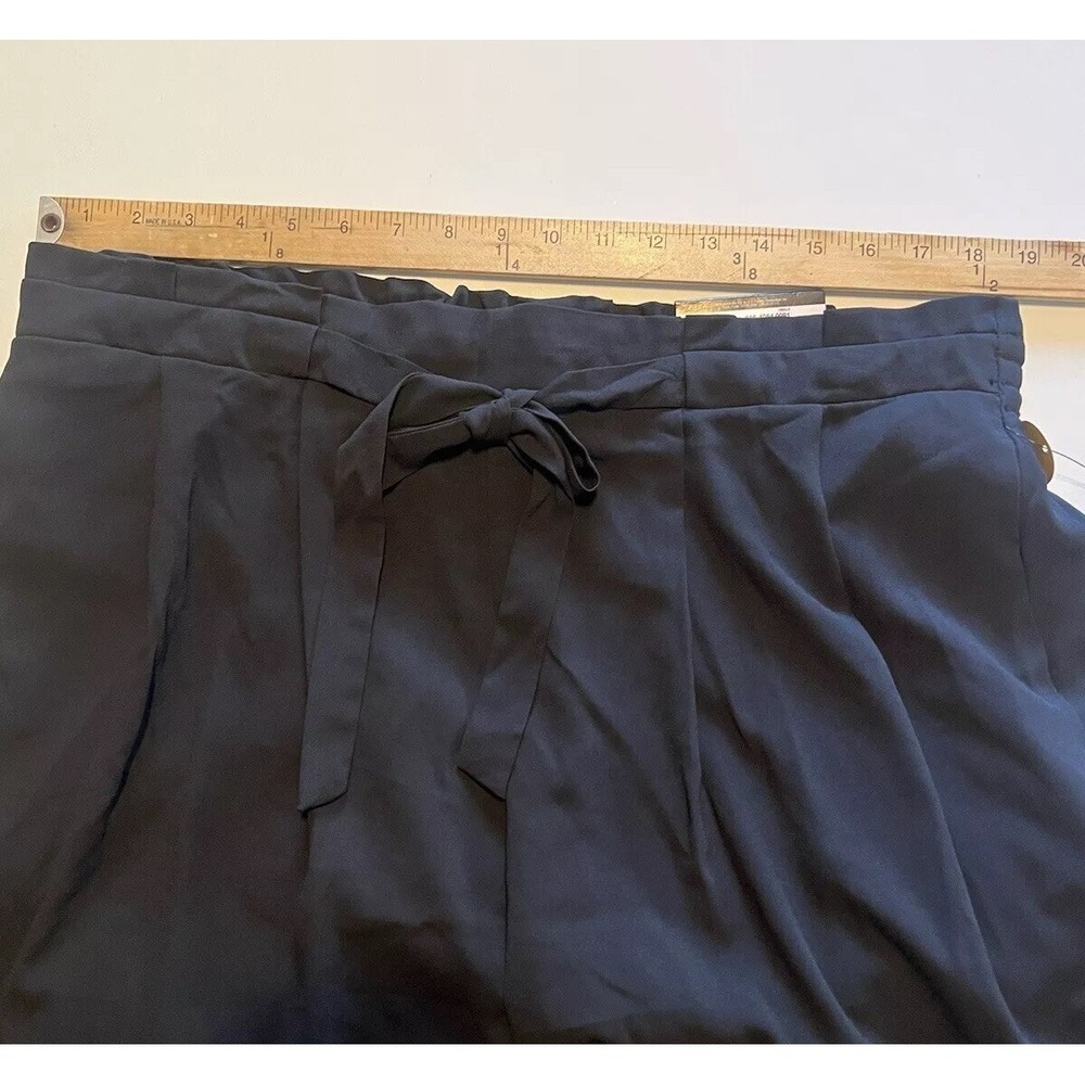 WORTHINGTON‎ WOMENS WIDE LEG CROP SIZE XL PULL ON PLEATED BLACK WORK CAREER - Picture 6 of 7